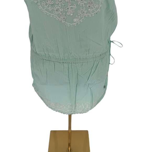 Cynthia Rowley Sz M Sequin Tie Waist Strapless Tube Dress Swim Cover Up Beachy - Picture 4 of 16